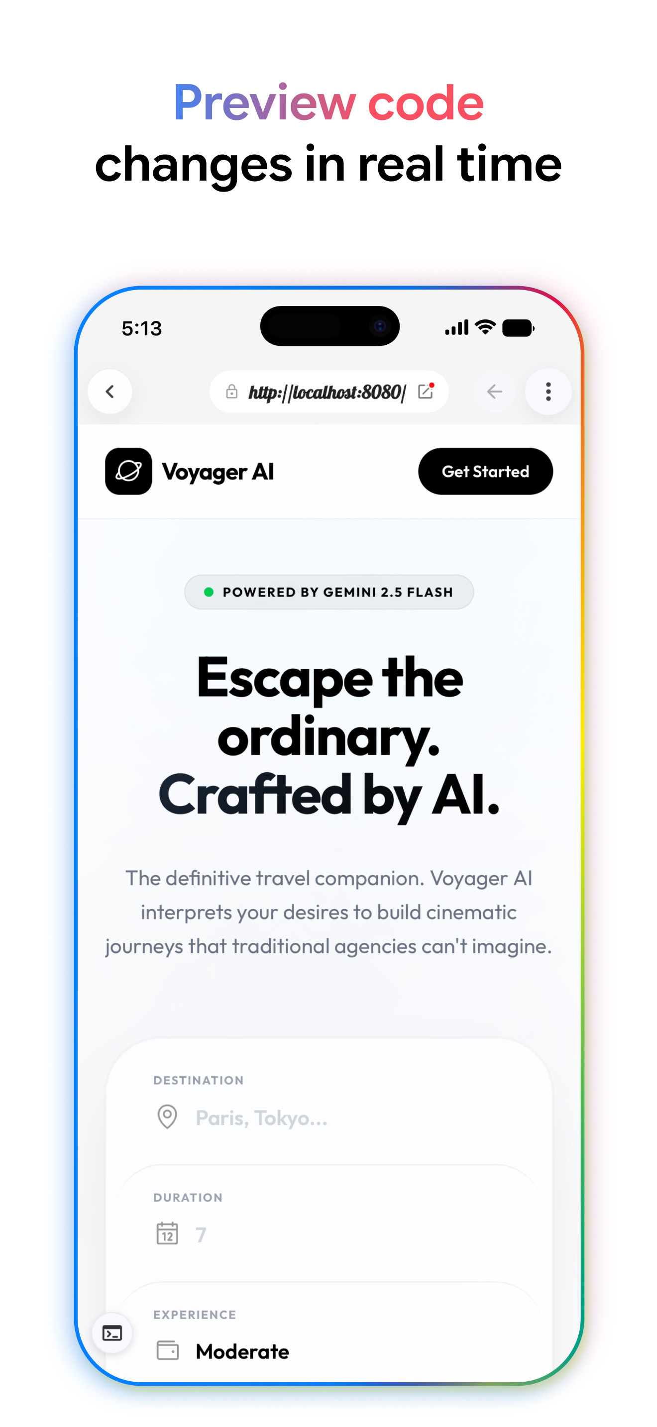 Web IDE app Localhost Preview
